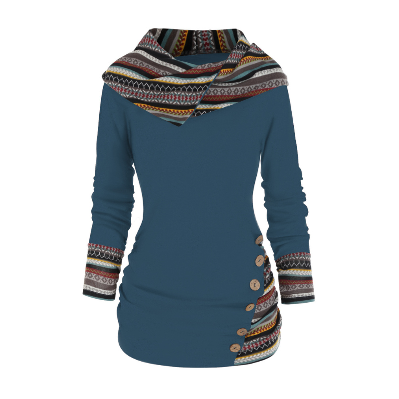 SIERRA Boho Patchwork Hoodie